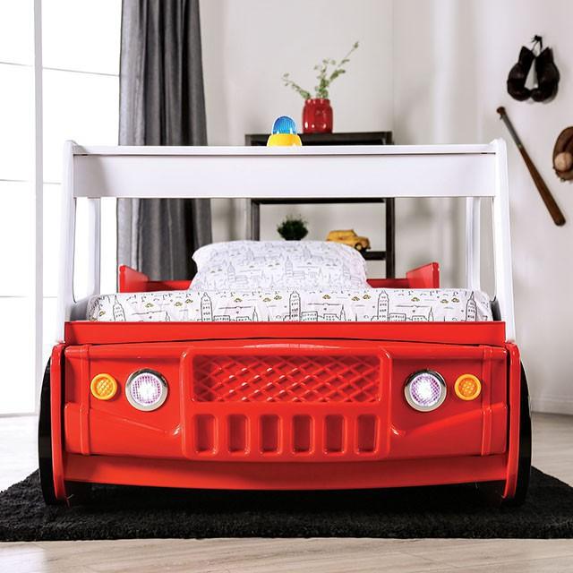 Firestall CM7644 Red Novelty Twin Bed By Furniture Of America - sofafair.com