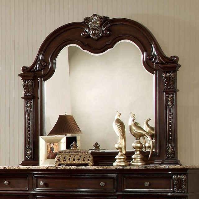 Fromberg CM7670M Brown Cherry Traditional Mirror By Furniture Of America - sofafair.com