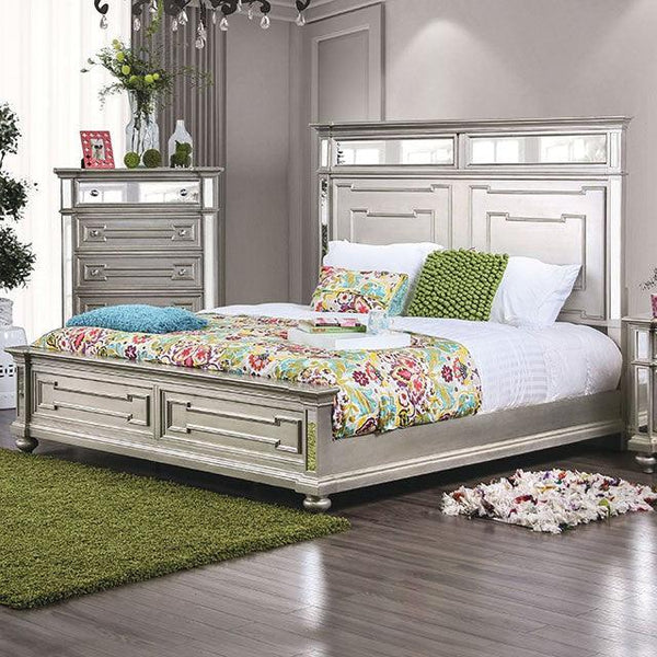 Salamanca CM7673 Silver Glam Bed By Furniture Of America - sofafair.com