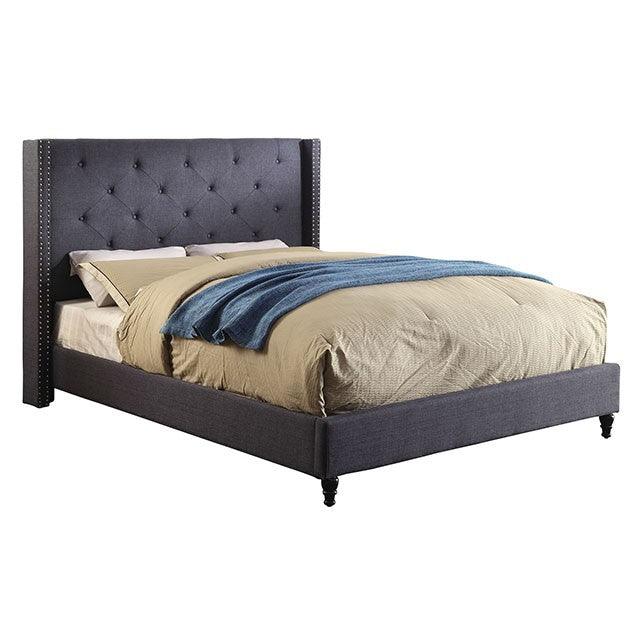 Anabelle CM7677BL Blue Transitional Bed By Furniture Of America - sofafair.com