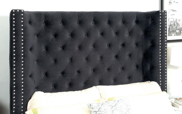 Mirabelle CM7679DG Dark Gray Transitional Bed By Furniture Of America - sofafair.com