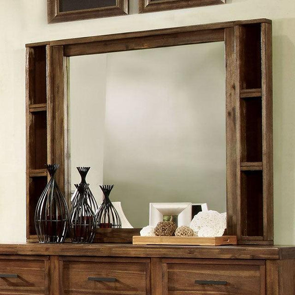 Baddock CM7691M Antique Oak Transitional Mirror By Furniture Of America - sofafair.com