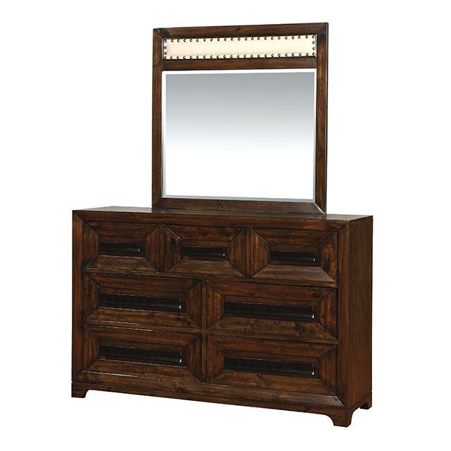 Orlaith CM7697M Walnut Transitional Mirror By Furniture Of America - sofafair.com