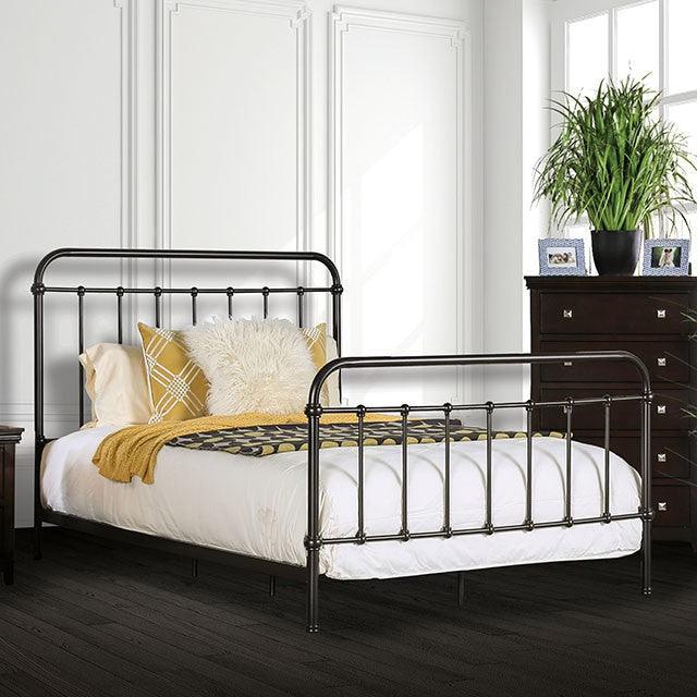 Iria CM7701GM Dark Bronze Transitional Bed By Furniture Of America - sofafair.com