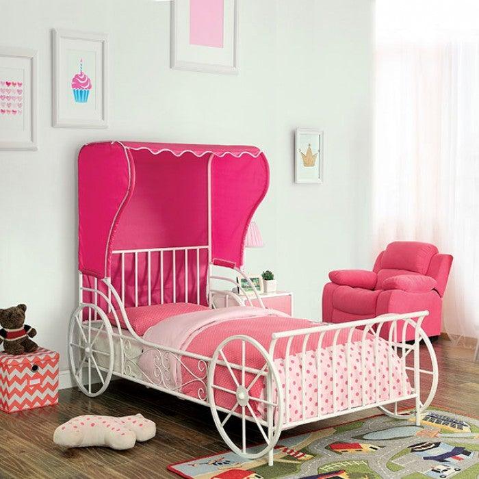 Charm CM7715 White/Pink Novelty Bed By furniture of america - sofafair.com