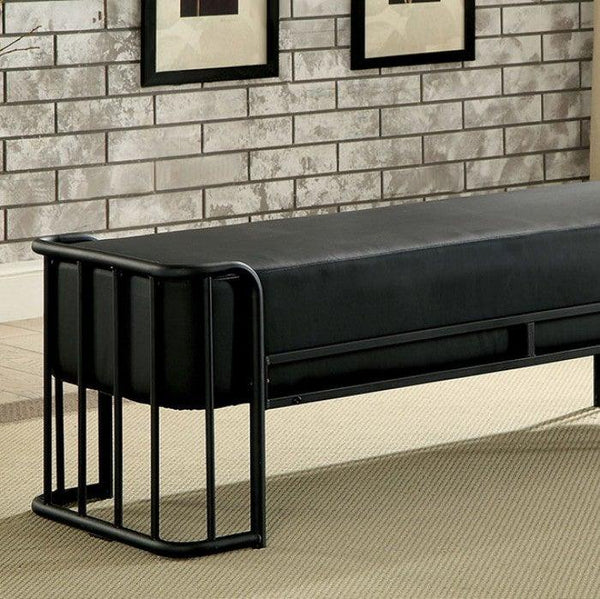Charla CM7716BN Black Industrial Bench By furniture of america - sofafair.com