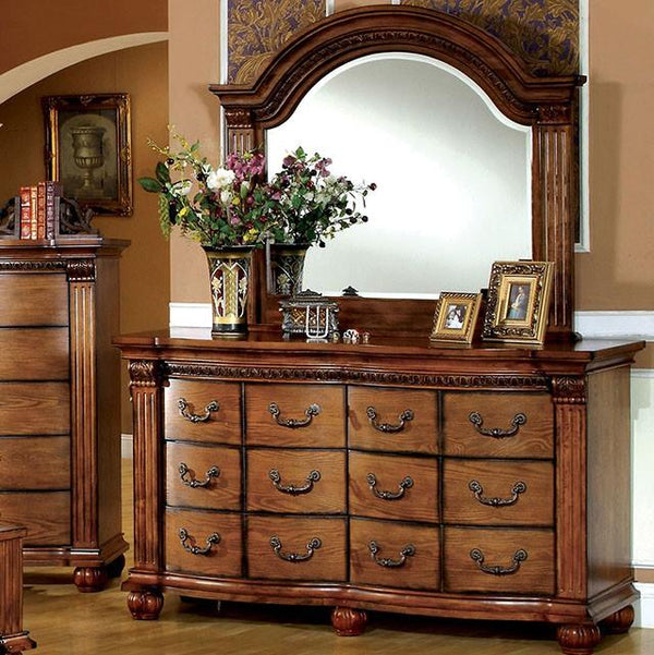 Bellagrand CM7738D Antique Tobacco Oak Traditional Dresser By Furniture Of America - sofafair.com