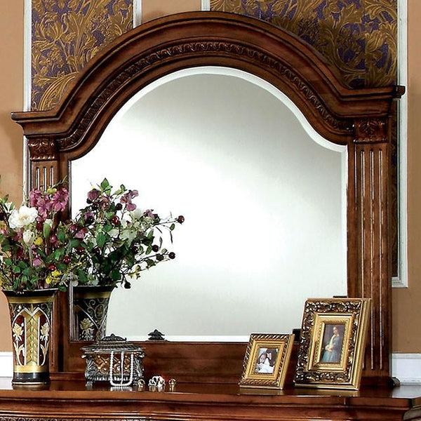 Bellagrand CM7738M Antique Tobacco Oak Traditional Mirror By Furniture Of America - sofafair.com