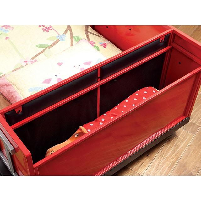 Rescuer CM7767 Red/Black Novelty Twin Bed By Furniture Of America - sofafair.com