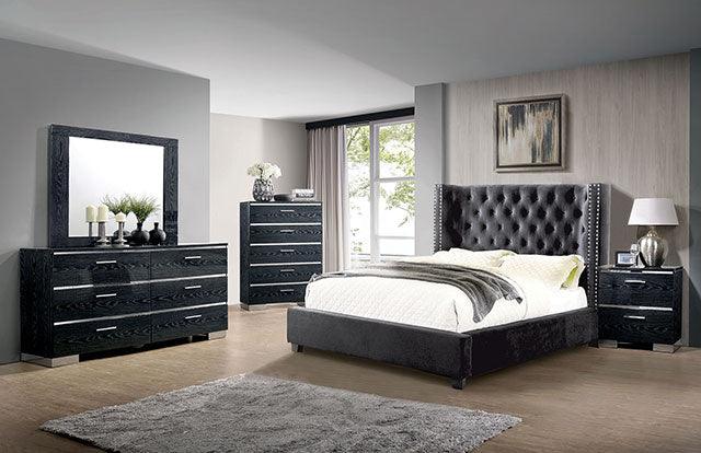 Cayla CM7779DG Dark Gray Transitional Bed By Furniture Of America - sofafair.com