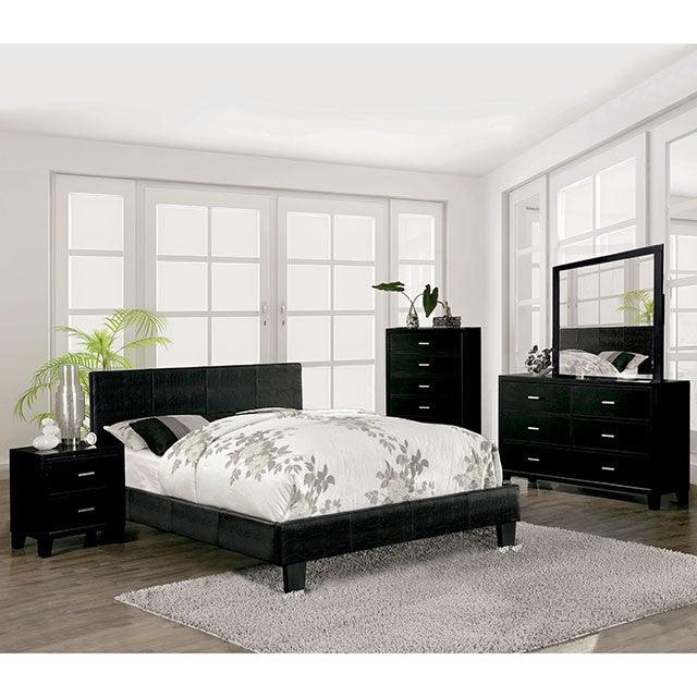 Wallen CM7793BK Black Contemporary Bed By Furniture Of America - sofafair.com