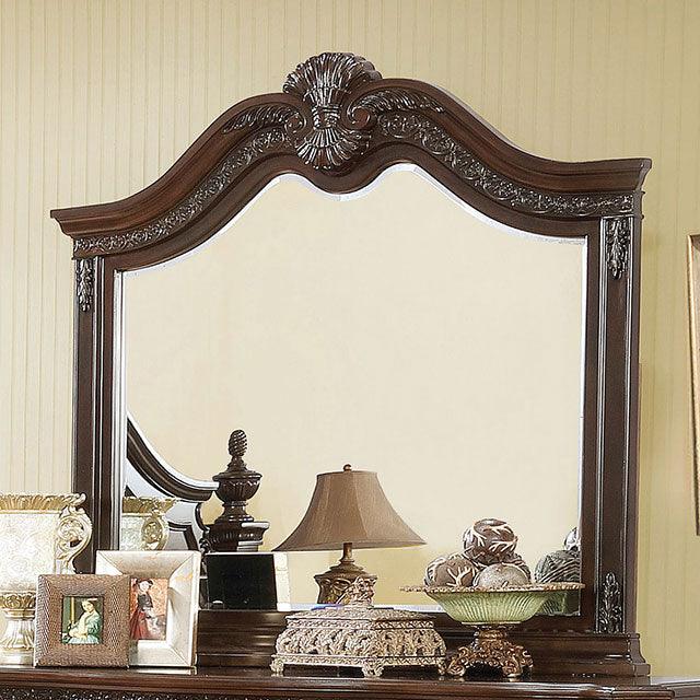 Hesperos CM7798CH-M Brown Cherry Traditional Mirror By Furniture Of America - sofafair.com