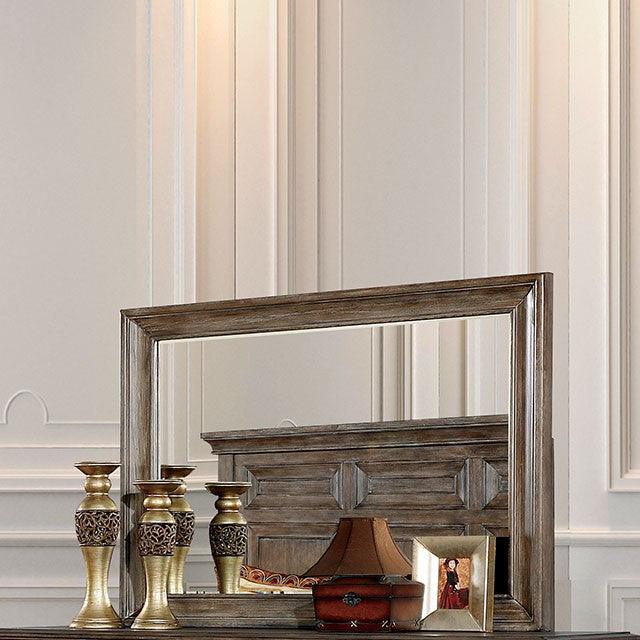 Oberon CM7845M Rustic Oak Transitional Mirror By Furniture Of America - sofafair.com