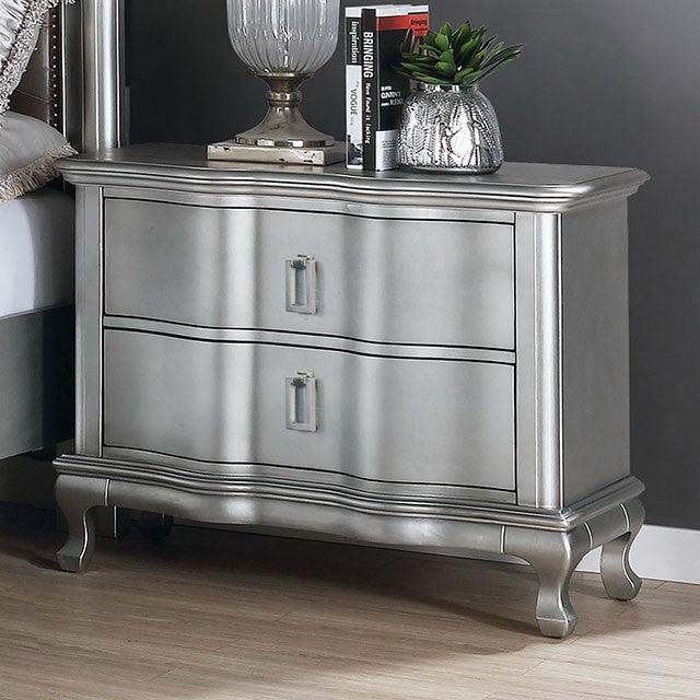 Aalok CM7864N Silver Glam Night Stand By Furniture Of America - sofafair.com