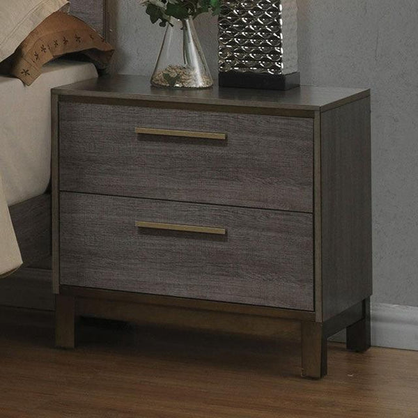 Manvel CM7867N Two-Tone Antique Gray Contemporary Night Stand By Furniture Of America - sofafair.com