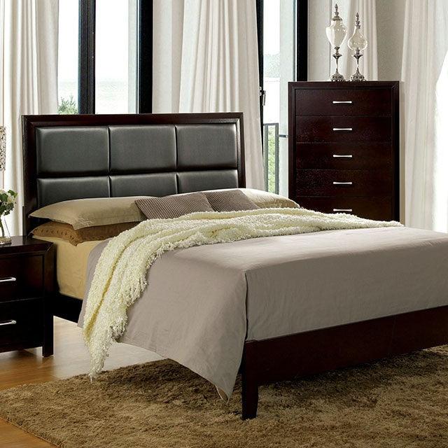 Janine CM7868 Espresso Contemporary Bed By Furniture Of America - sofafair.com
