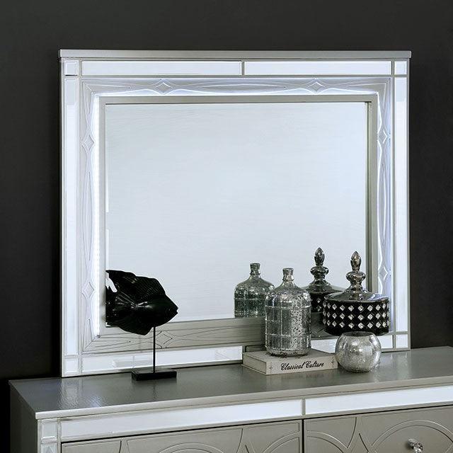 Manar CM7891M Silver Transitional Mirror By Furniture Of America - sofafair.com
