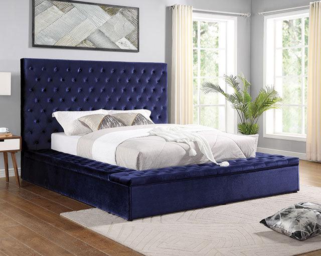 Golati CM7895BL Blue Transitional Bed By Furniture Of America - sofafair.com