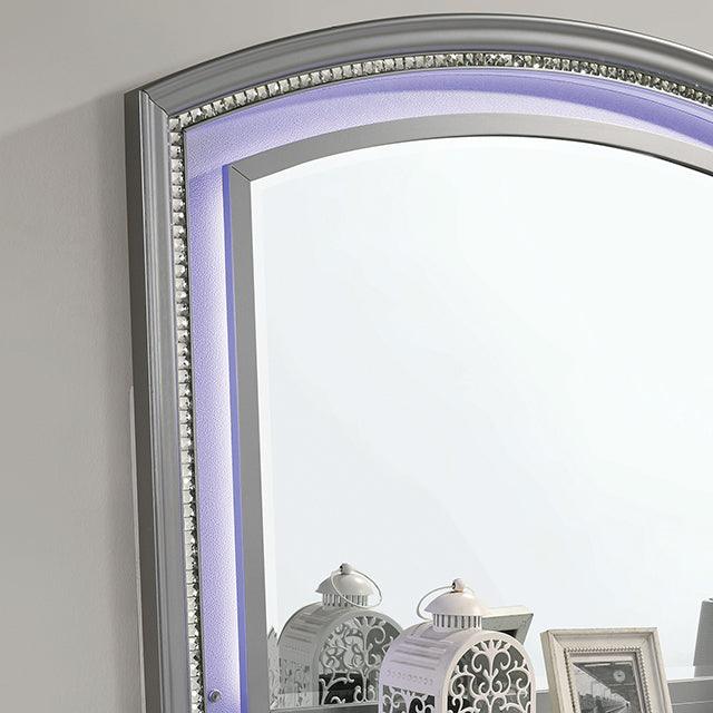 Maddie CM7899SV-M Silver Contemporary Mirror By Furniture Of America - sofafair.com