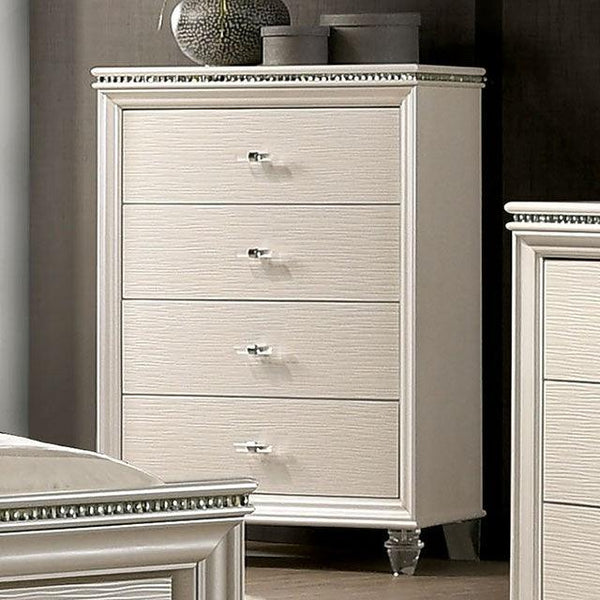 Allie CM7901C Pearl White Contemporary Chest By Furniture Of America - sofafair.com