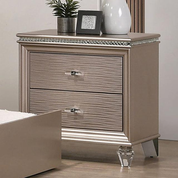 Allie CM7901RG-N Rose Gold Contemporary Night Stand By Furniture Of America - sofafair.com