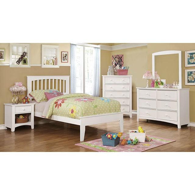 Pine Brook CM7908WH-F White Transitional Bed By Furniture Of America - sofafair.com