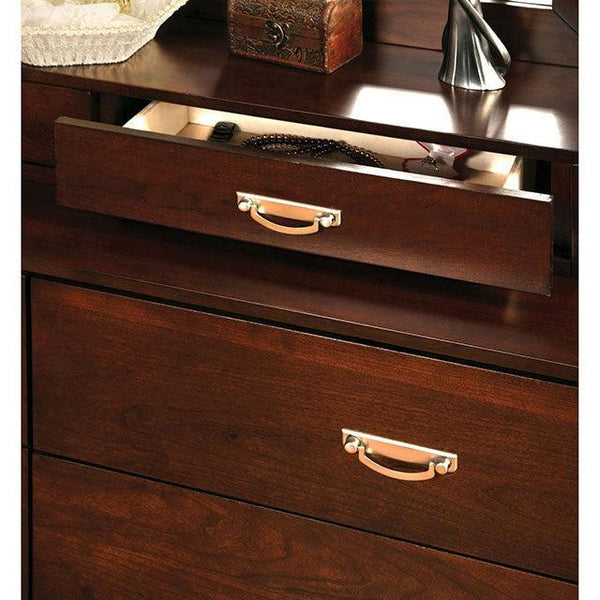 Crystal Lake CM7910D-B Brown Cherry Transitional Jewelry Drawers By Furniture Of America - sofafair.com