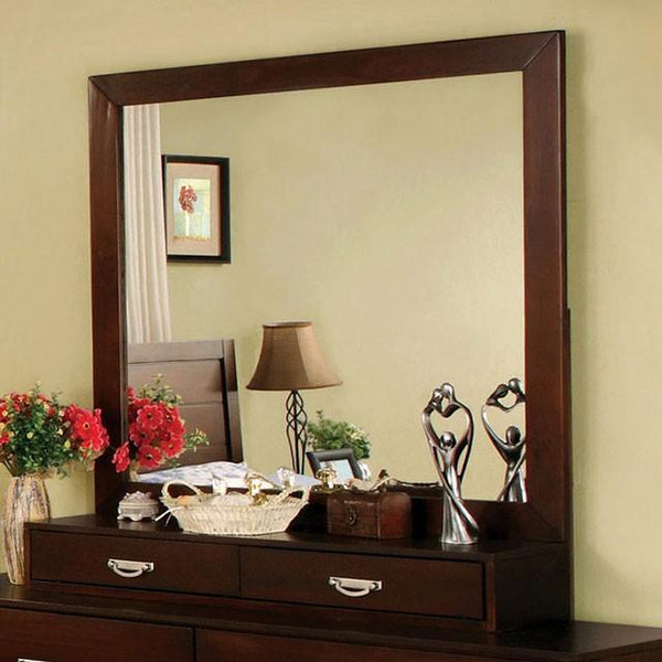 Crystal Lake CM7910M Brown Cherry Transitional Mirror By Furniture Of America - sofafair.com