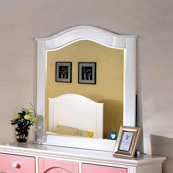 Aila CM7916PW-M Pink/White Transitional Mirror By Furniture Of America - sofafair.com
