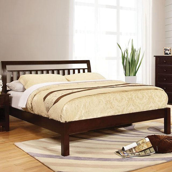 Corry CM7923EX-Q Dark Walnut Transitional Bed By Furniture Of America - sofafair.com
