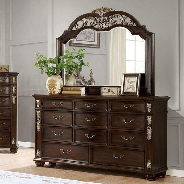 Theodor CM7926D Brown Cherry Traditional Dresser By Furniture Of America - sofafair.com