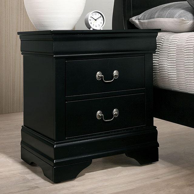 Louis Philippe CM7966BK-N Black Transitional Night Stand By Furniture Of America - sofafair.com