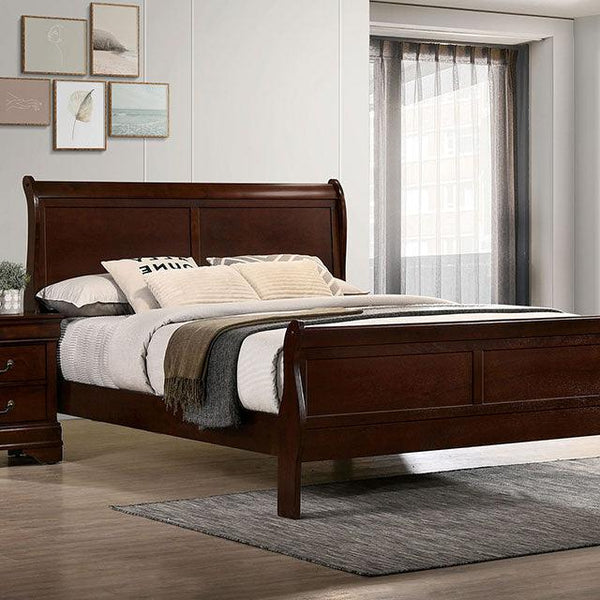 Louis Philippe CM7966CH Cherry Transitional Bed By Furniture Of America - sofafair.com