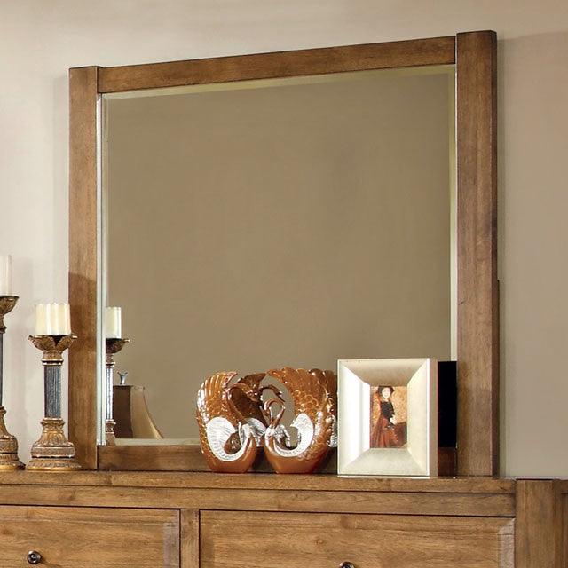 Conrad CM7970M Rustic Oak Cottage Mirror By Furniture Of America - sofafair.com