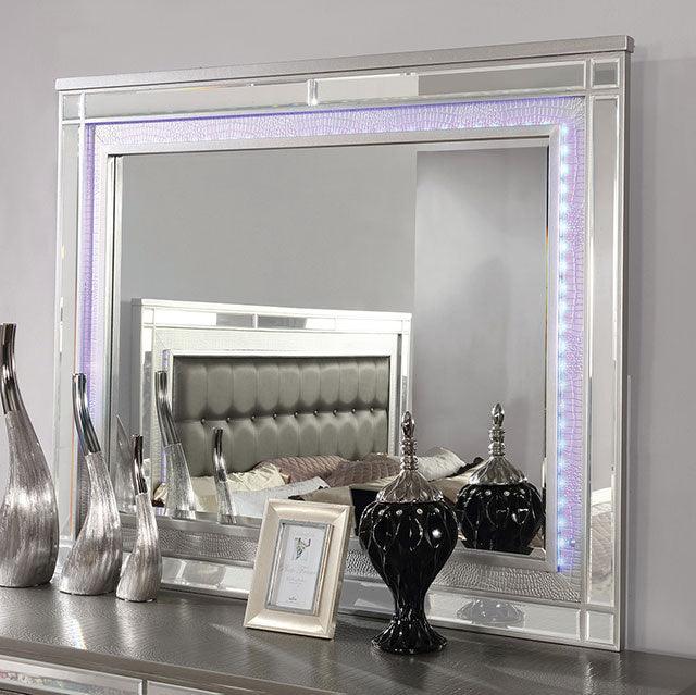 Brachium CM7977SV-M Silver Contemporary Mirror By Furniture Of America - sofafair.com