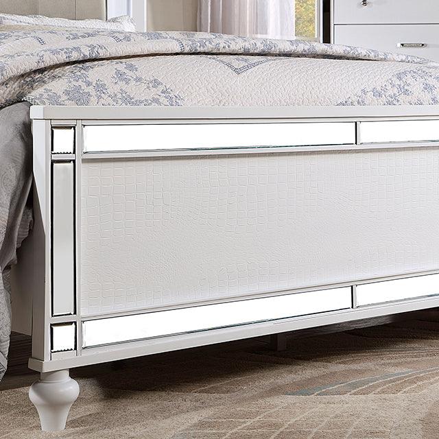 Brachium CM7977WH White Contemporary Bed By Furniture Of America - sofafair.com