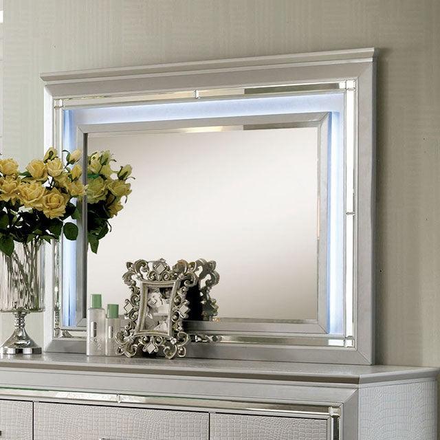 Bellanova CM7979SV-M Silver Contemporary Mirror By Furniture Of America - sofafair.com