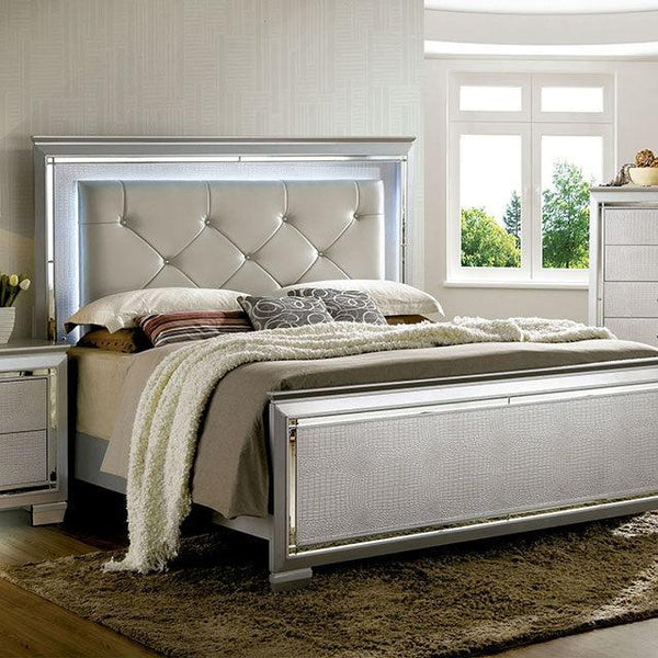 Bellanova CM7979SV Silver Contemporary Bed By Furniture Of America - sofafair.com