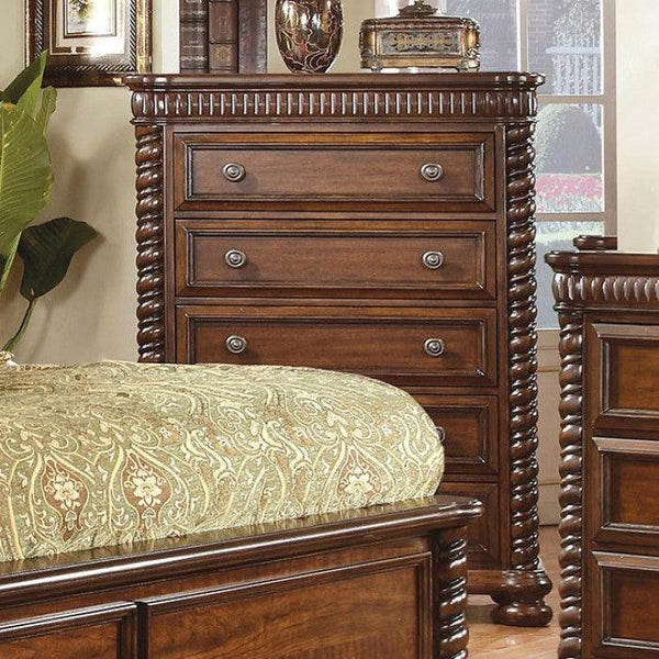 Mandeville CM7986C Brown Cherry Transitional Chest By furniture of america - sofafair.com