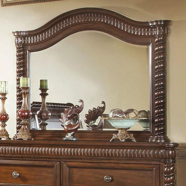 Mandeville CM7986M Brown Cherry Transitional Mirror By Furniture Of America - sofafair.com
