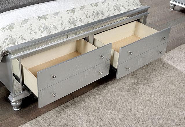 Bellinzona CM7992 Silver Contemporary Bed By Furniture Of America - sofafair.com