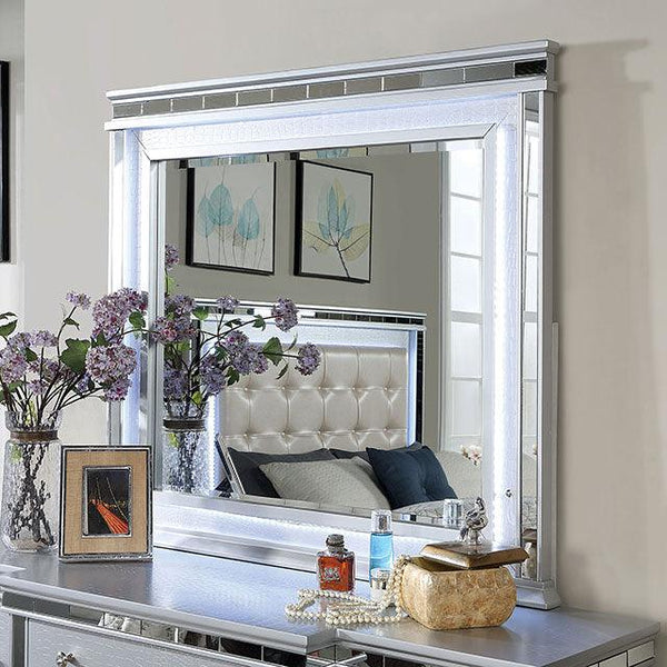 Bellinzona CM7992M Silver Contemporary Mirror By Furniture Of America - sofafair.com