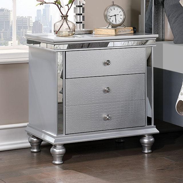 Bellinzona CM7992N Silver Contemporary Night Stand By Furniture Of America - sofafair.com