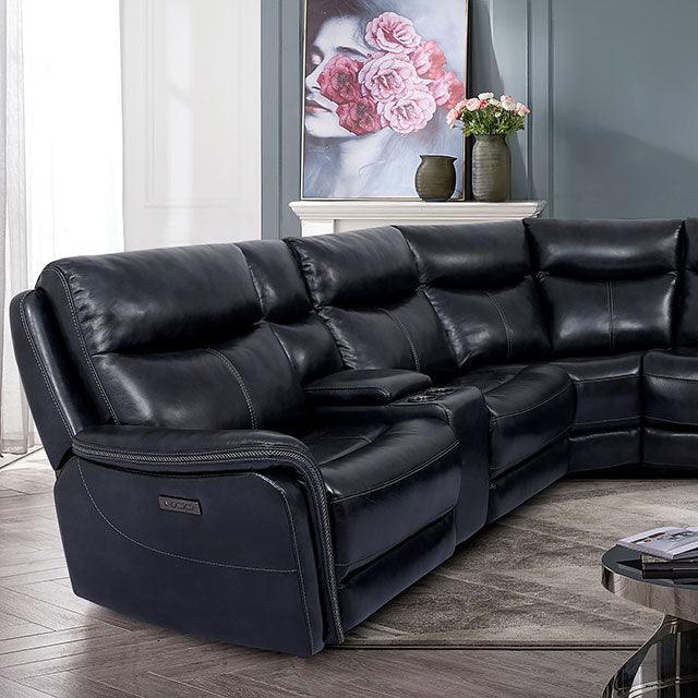 Braylee CM9904 Dark Navy Transitional Power Sectional By Furniture Of America - sofafair.com