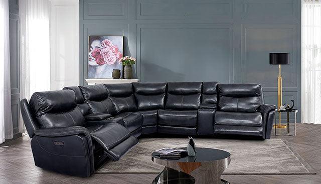 Braylee CM9904 Dark Navy Transitional Power Sectional By Furniture Of America - sofafair.com