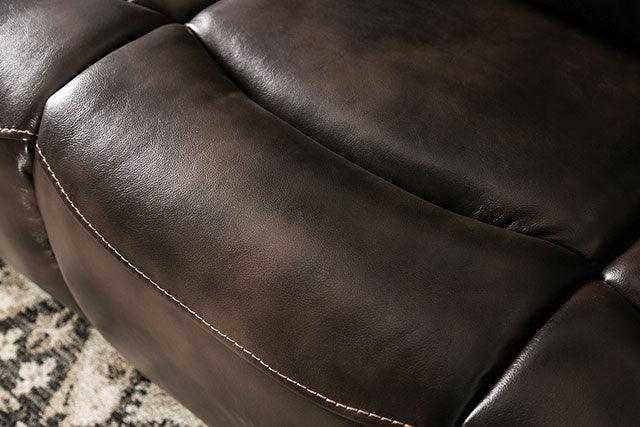 Barclay CM9906-SF Dark Brown Transitional Power Sofa By Furniture Of America - sofafair.com