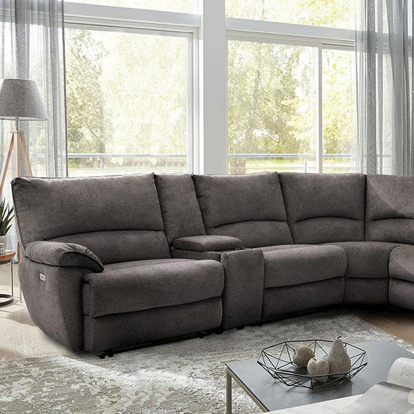 Cerelia CM9909GY-SECT-PM Gray Transitional Power Sectional By Furniture Of America - sofafair.com
