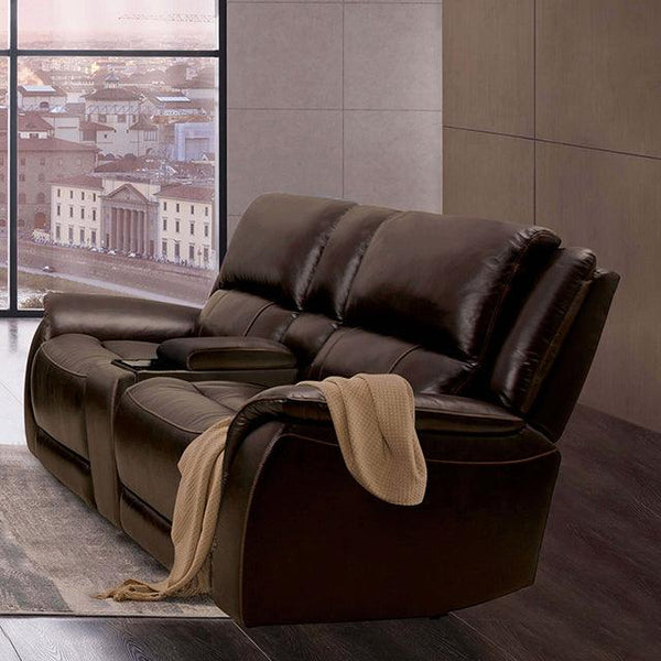 Gorgius CM9910ES-LV-PM Espresso Transitional Power Loveseat By Furniture Of America - sofafair.com