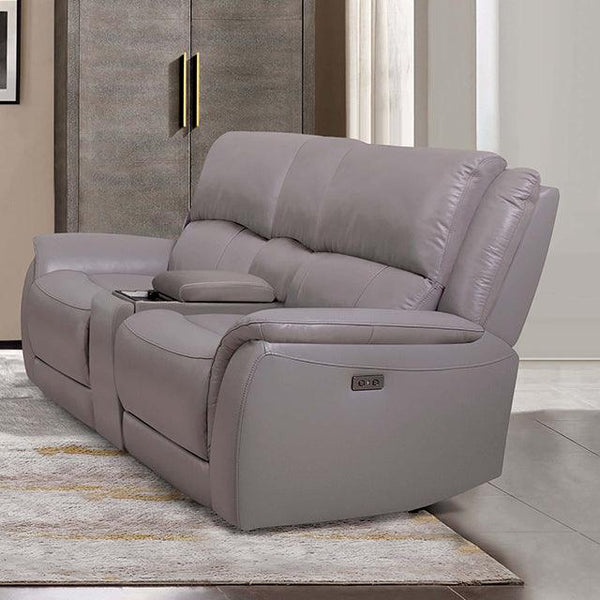 Gorgius CM9910ST-LV-PM Light Gray Transitional Power Loveseat By Furniture Of America - sofafair.com