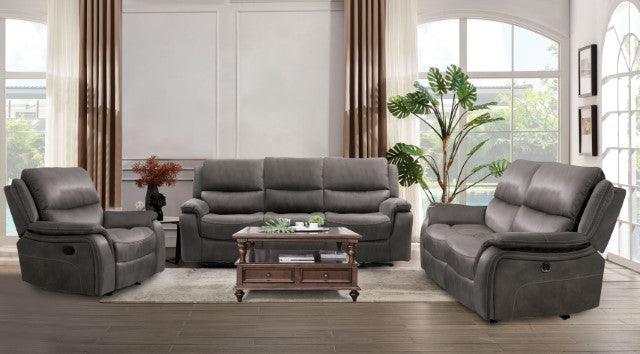 Henricus CM9911DG-LV Dark Gray Transitional Loveseat By Furniture Of America - sofafair.com